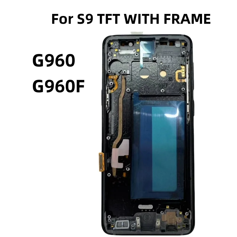 شاشة عرض جديدة تم اختبارها لهاتف سامسونج جالاكسي S9 LCD مع محول الأرقام مجموعة شاشة تعمل باللمس SM-G960FD S9 G960 بديل مع الإطار