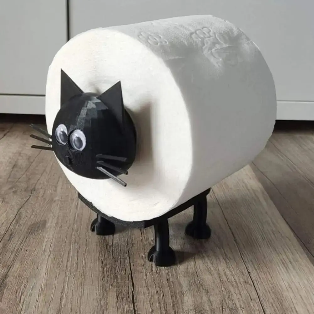 

Подарки в форме кошки, стойка для туалетной бумаги, 3D печатные животные, декоративные отдельно стоящие рулоны для хранения, декоративные стойки для туалетной бумаги