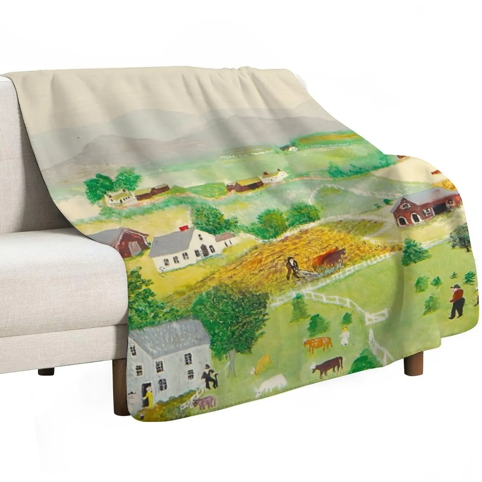 Anna Mary Robertson 'Grandma' Moses Mountains American Folk Art Throw Blanket heavy to sleep Bed covers Retros Kid'S Blankets