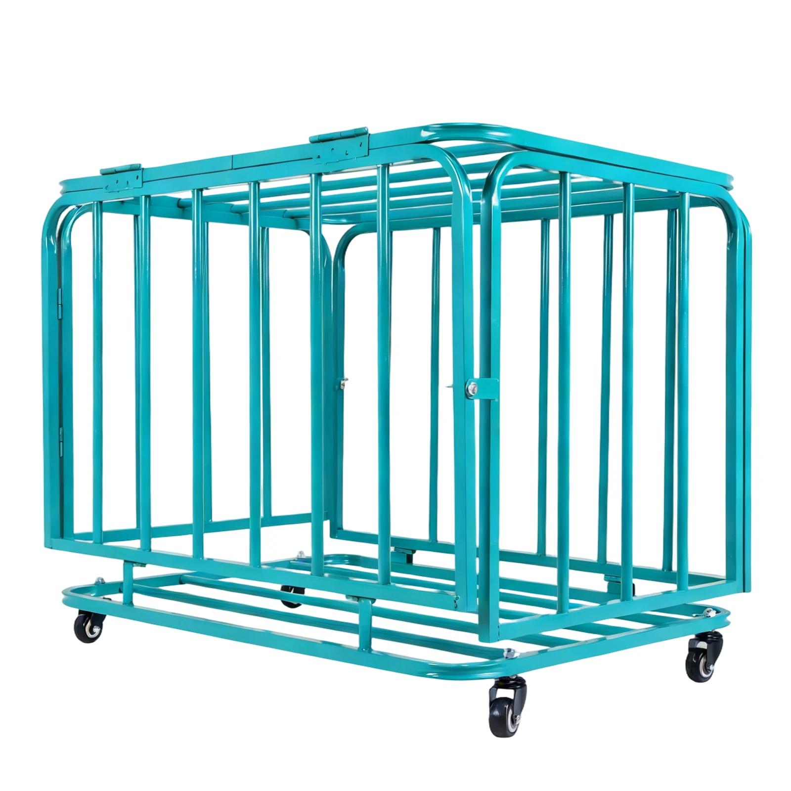 

Складная корзина-органайзер для спортивного инвентаря с колесами и крышкой, штабелируемая тележка на колесиках для гаража, школы, детского сада