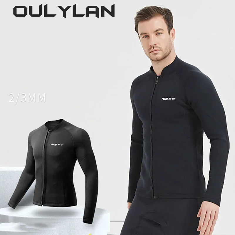 Oulylan 2/3mm New Warm Diving Top Split Neoprene Diving Suit Outdoor Swimming Surfing Suit Surfing Jacket for Men Women