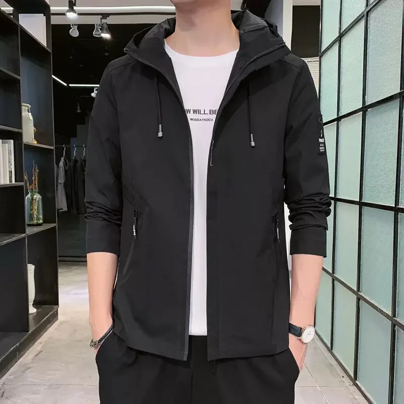 Autumn and Spring New Fashion Trend Windproof Hooded Workwear Jacket Men's Casual Loose Sports High Quality Plus Size Coat M-5XL