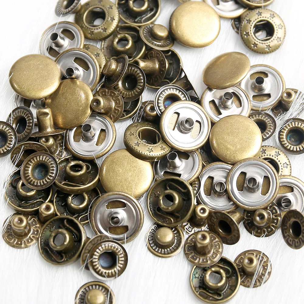 10mm 12.5mm 15mm Metal Pressure Buttons Sewing Accessories Botones Snap Button For Clothing Jackets Leather Snap Fasteners