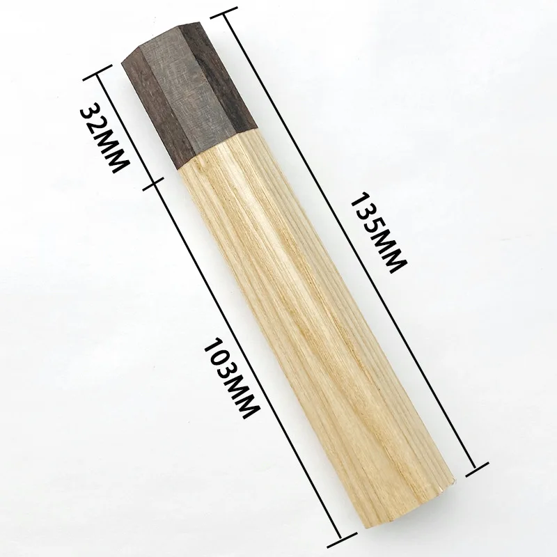 Premium Octagonal Japanese Chef Knife Handle - Ergonomic Solid Wood Grip for Gyuto, Nakiri, and More