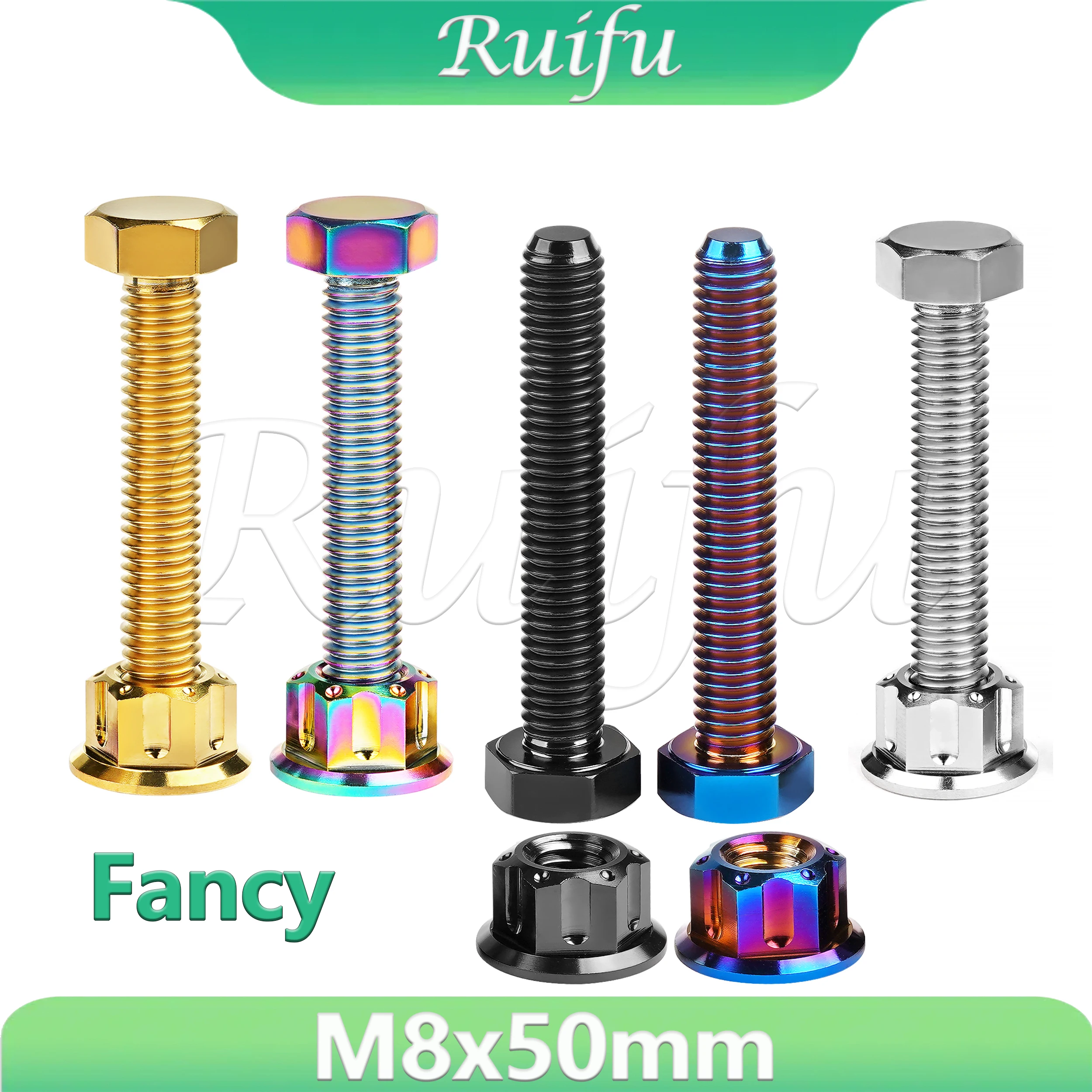 

Ruifu Titanium Bolt M8x50 Fancy Pitch 1.25mm For Motorcycle
