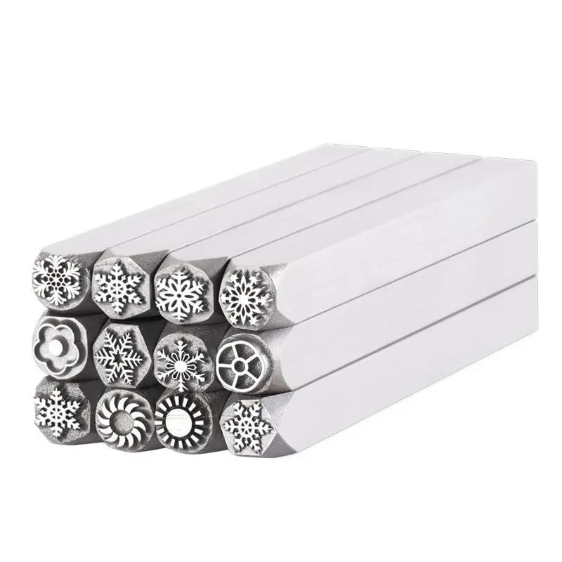 Snowflake jewellery steel stamp jewellery engraving mould gold and silver pattern engraving jewellery hand hammering tool