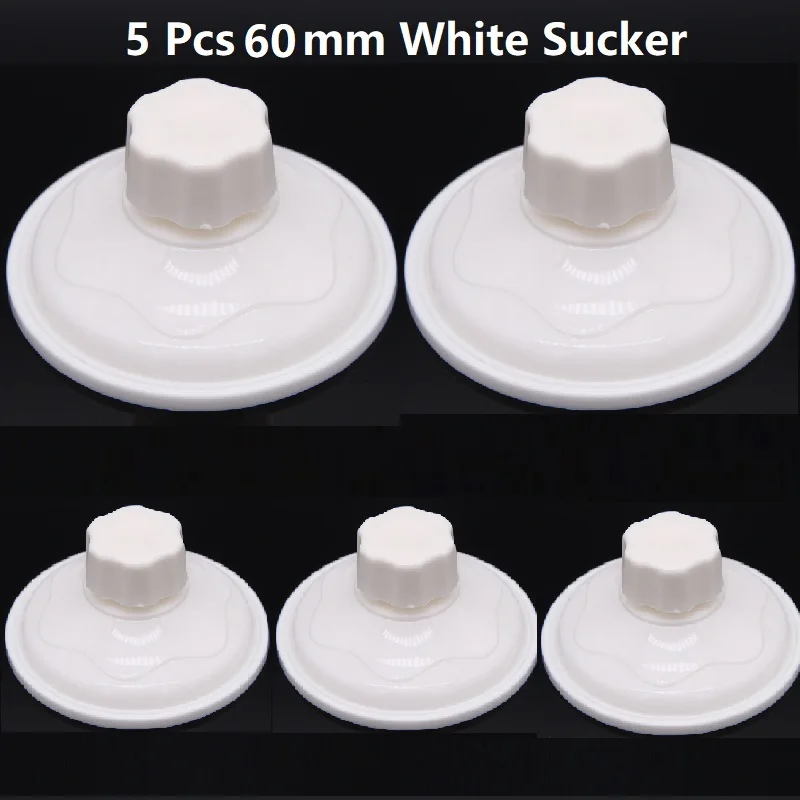 60mm Strong Suction Cup with Screw Nut Hand Tighten Adjustment Sucker with Press Cap Nut Suction Cup Screw Nut Hook Glass 5 Pcs