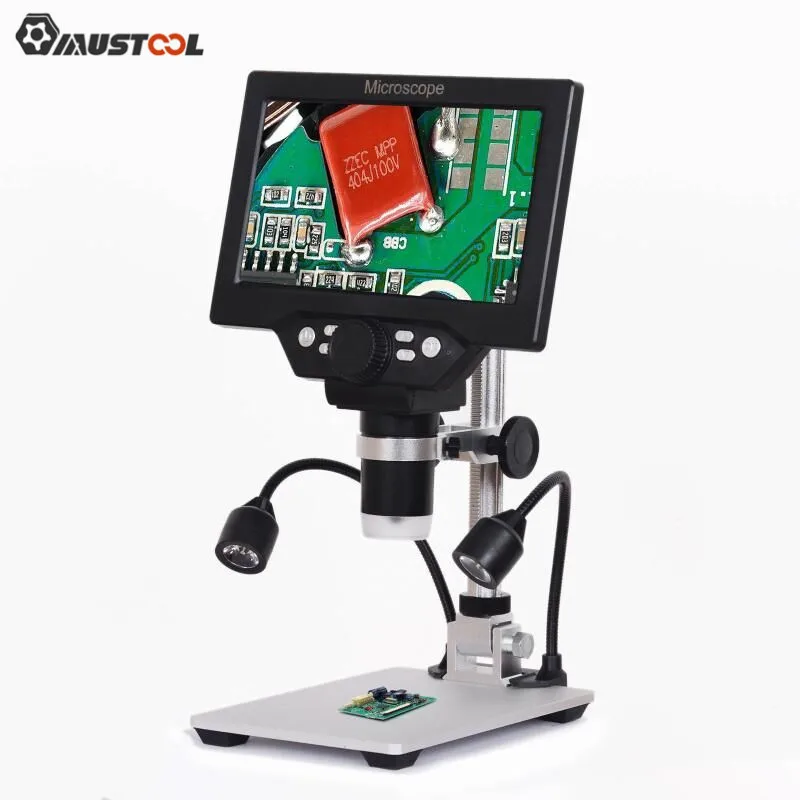 MUSTOOL-12MP 1200X Digital Microscope Electronic Video Microscope 7.0 inch HD LCD Soldering Microscope Phone Repair Magnifier