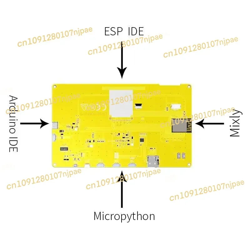 ESP32-S3 7.0 بوصة شاشة عرض ذكية RGB LCD TFT وحدة 7 "شاشة تعمل باللمس بالسعة 8M PSRAM 16M فلاش ESP32-8048S070C