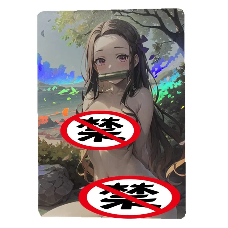 8pcs/set Demon Slayer Anime Heroine Nezuko Butterfly Ninja ACG DIY Sexy Nude Card Toy Gift Classic Game Collection Card