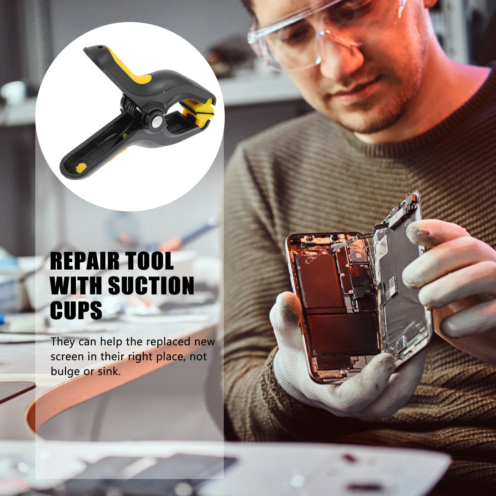 

4Pcs Screen Suction Cups Premium Non-Slip Handle Clip Fixture for LCD Cell Phone Repair Heavy Duty Opening