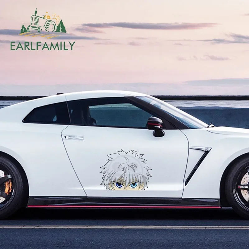 EARLFAMILY 43cm x 33.7cm For Peeking Anime Creative Car Stickers Vinyl Material Fine Decal Waterproof Scratch-Proof Auto Decor