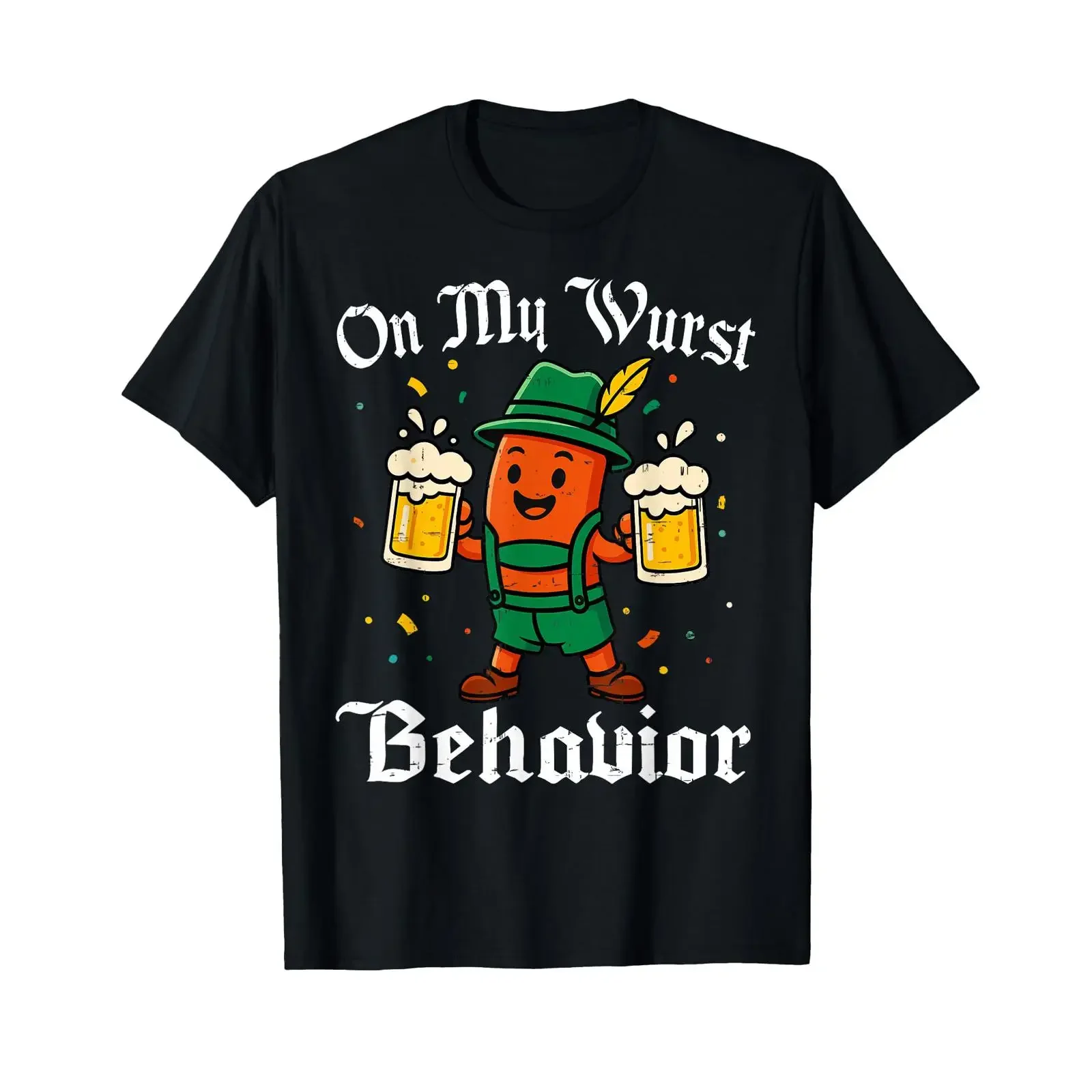 Oktoberfest On My Wurst Behavior Funny German T Shirt vintage Washed Comfortable fashion Casual Stylish Unisex Soft graphic