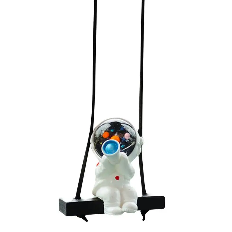 Astronaut Car Pendant Car Decoration Holding A Telescope Astronaut Pendant Car Accessories Resin Dangle Ornament Car Interior