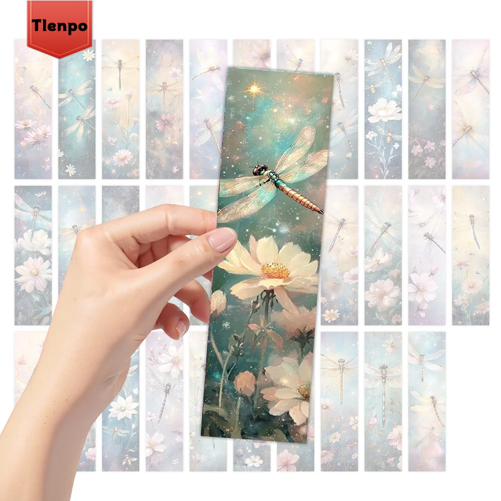 Picture 7: 32pcs, Starlight Dragonfly themed Bookmark, a loving gift for bookworms, friends, and teachers, DIY decorative page marker