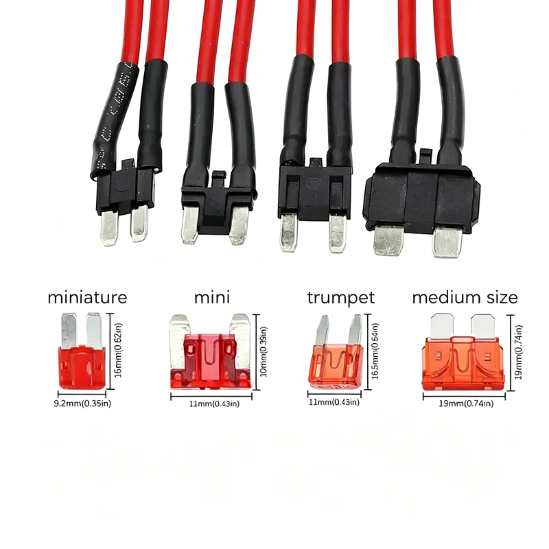 5pcs Car Dual line Simple Fuse Power Socket Standard Mini Micro 2 12V 24V Fuse Box Socket Non Destructive Modification Line