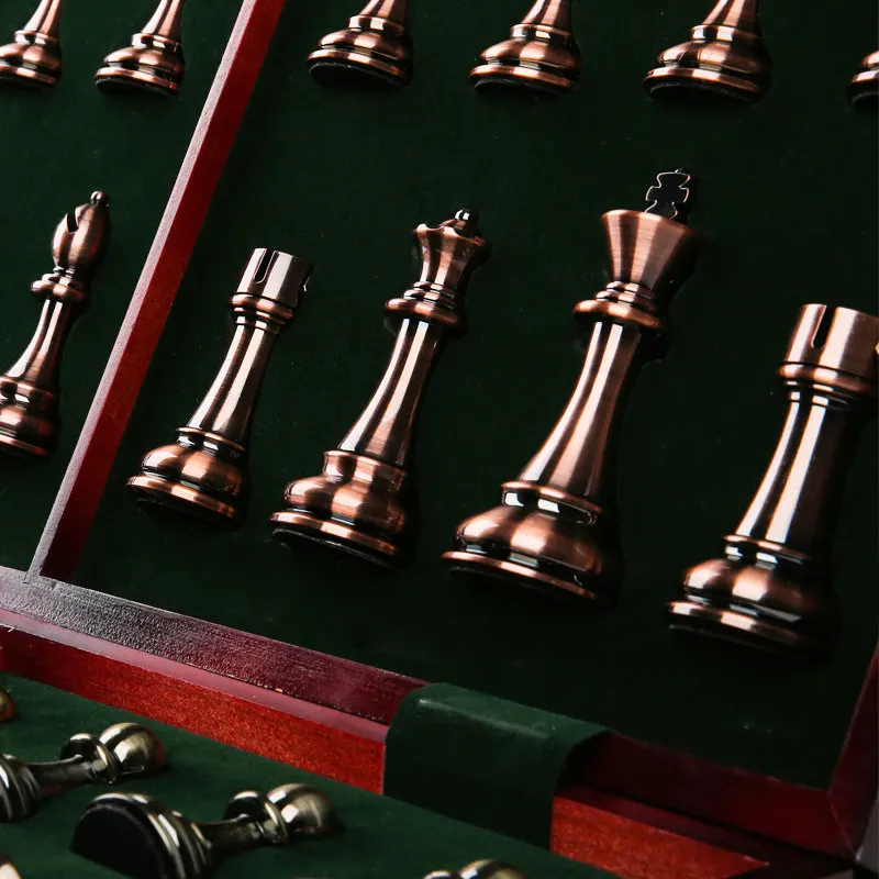 High-end gift box set for chess competitions Solid wood folding chessboard Large chess