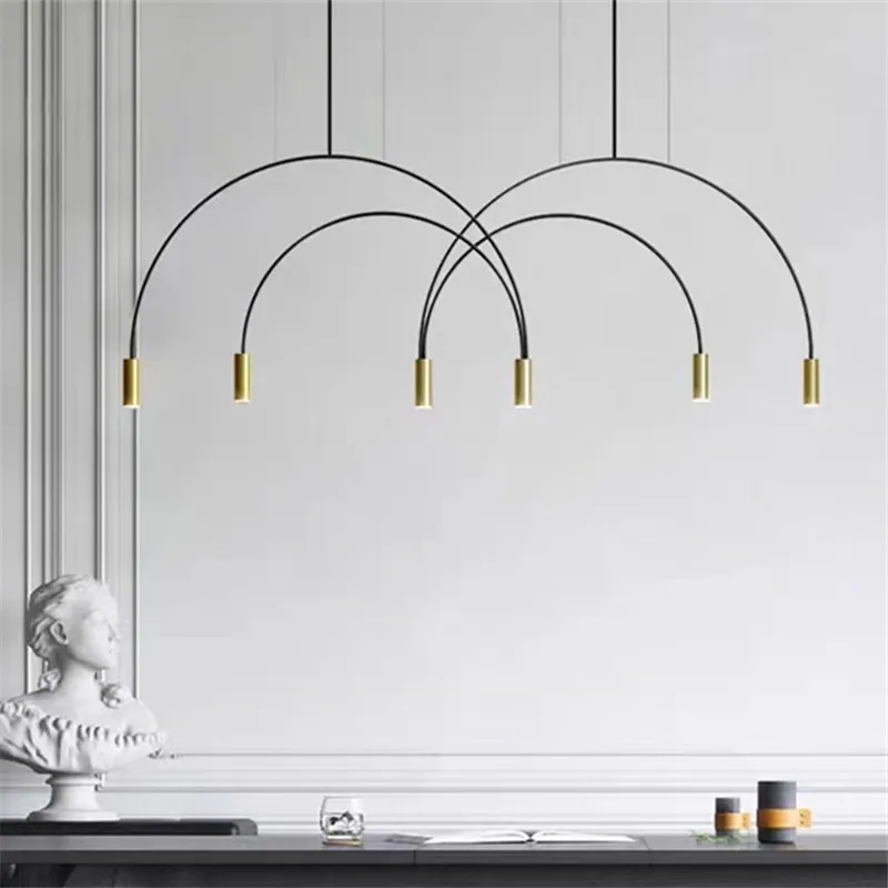 

Nordic arch Pendant Lamp Minimalist spot light dining designer Volta curve line Hanging Lamp For Home kitchen hanging lights