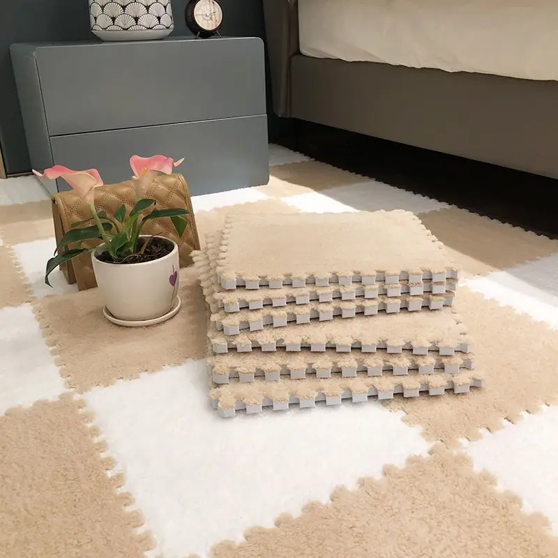 30*30*1CM Soft Plush Kids Carpet Baby Play Mat 10/16Pcs Puzzle Interlock Floor Mat Room Warm Playmat Floor Decoration Mat Rug