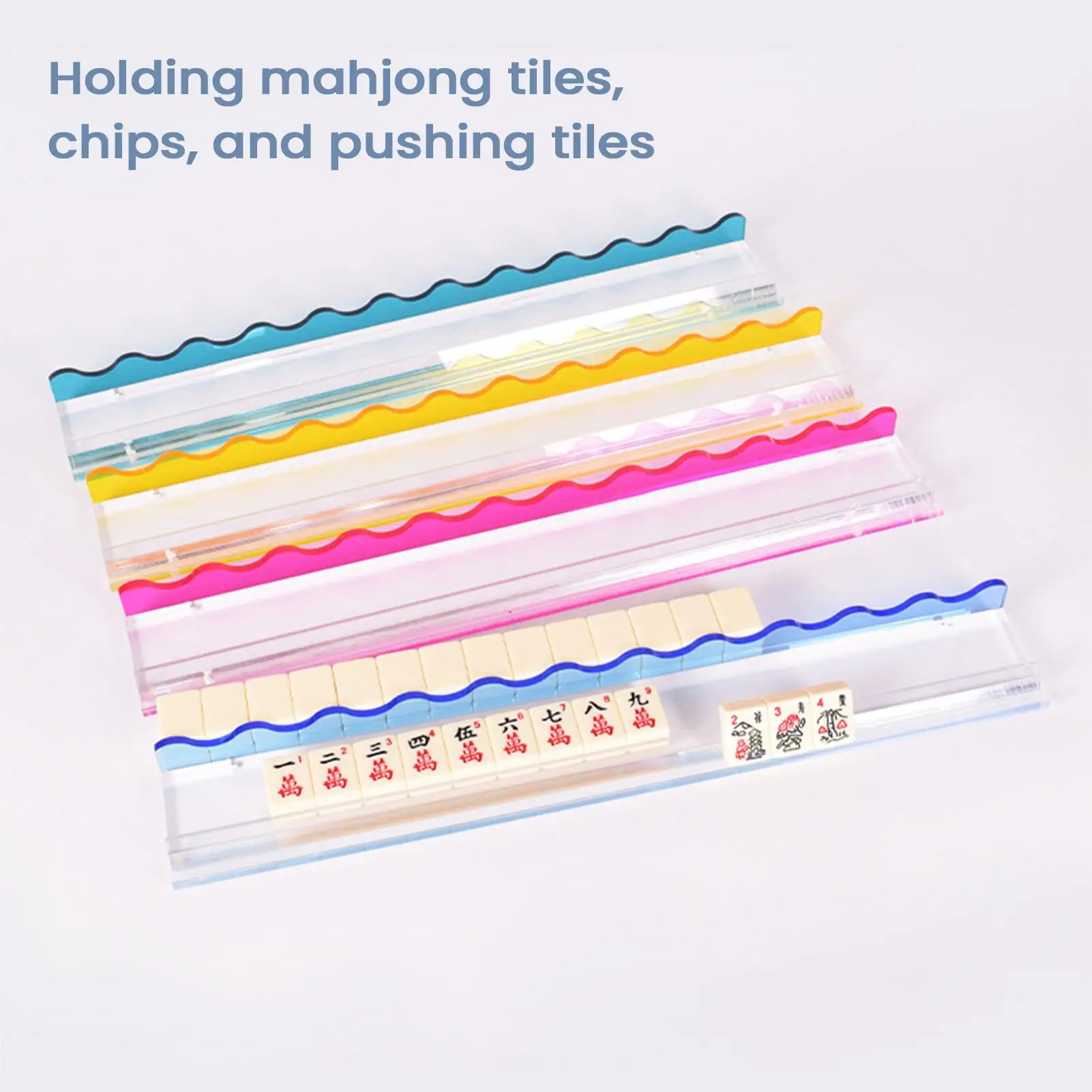 

Прозрачные акриловые подставки для плиток маджонга, держатели для плиток, принадлежности для семейных вечеринок, клубных мероприятий, праздничных вечеринок, органайзер для плиток маджонга