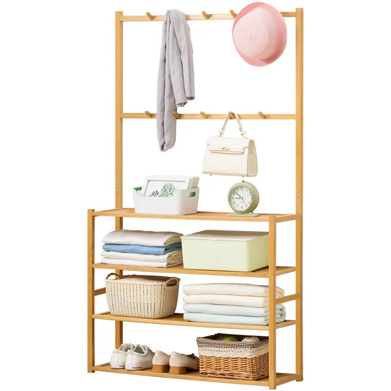 Home Shoe Rack Coat and Hat Rack Simple Door Shoe Shelf Storage Shoe Cabinet Door Shelf Hanger Organization