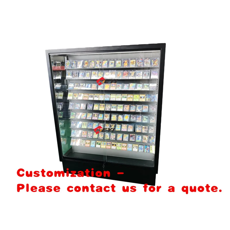 custom.Hot Sale Eco-Friendly Single-Sided Trading Card Display Rack Adjustable Shelves LED Lighting Modern Design Customizable
