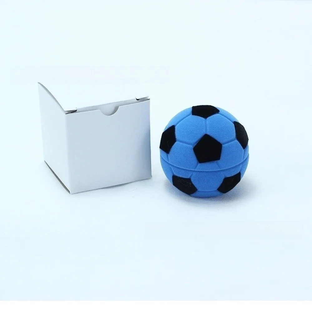 Silky Velvet Velvet Jewelry Box Gray Color Compact Size Football Shape Ring Case Unique Design Football Shaped