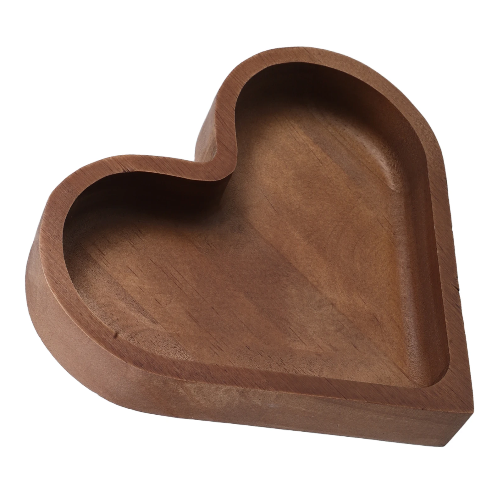 

Heart Shaped Solid Wood Tray Durable Walnut Wood Serving Snacks Nuts Candies Romantic Valentine Decor Stackable Storage Kitchen