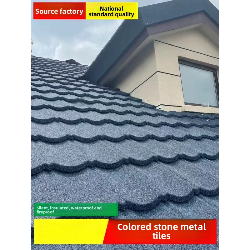 Thick Color Stone Metal Roof Tile Lightweight Steel Villa Antique Coating Panel