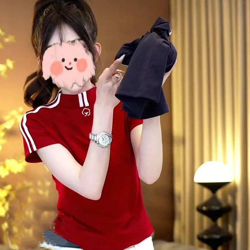 

Модный повседневный полосатый топ с цветовыми блоками, легкая женская рубашка высокого класса, весна-лето, новое поступление, модный базовый слой