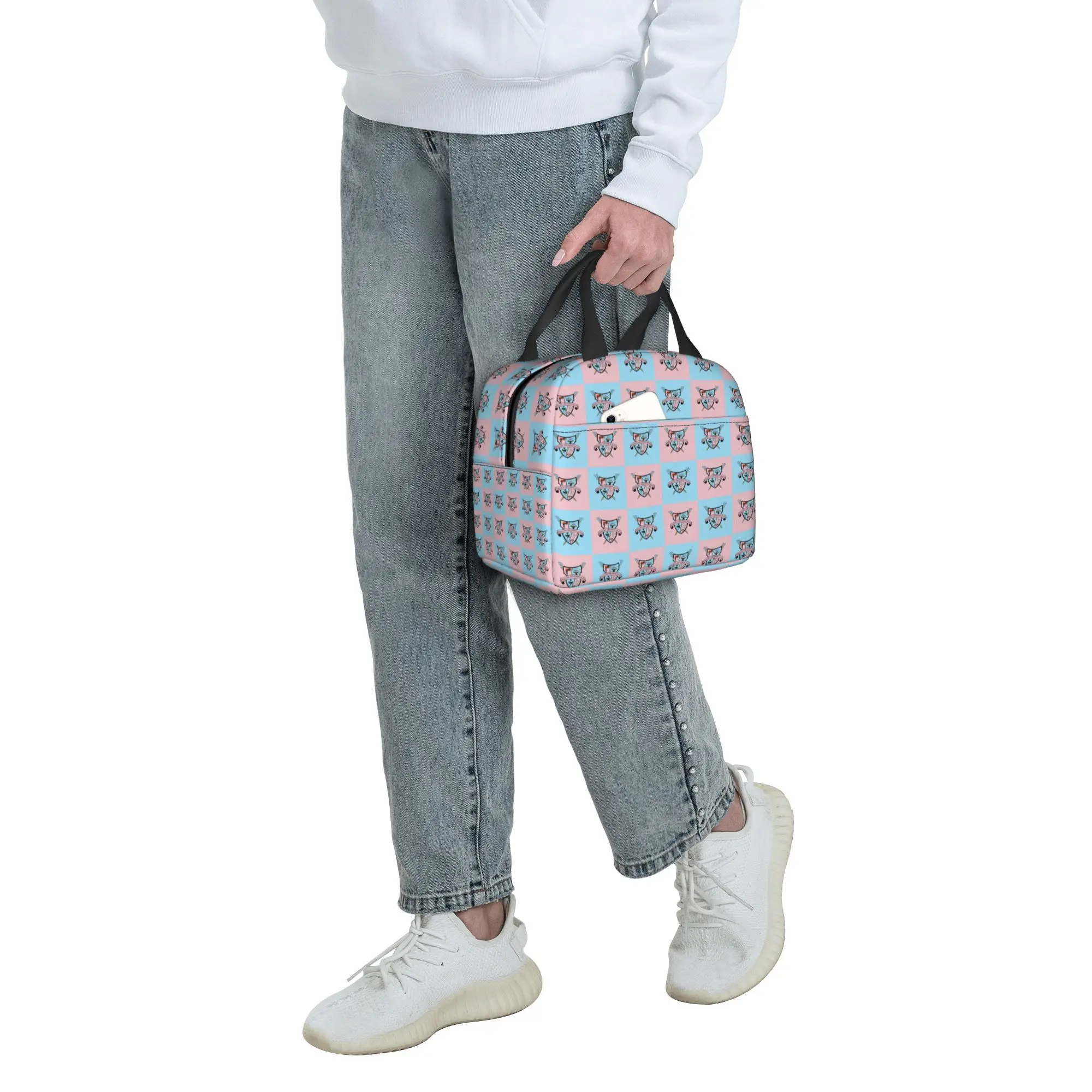 Gamma Phi Delta African American Sorority Lunch Bag Women Checkered Plaid 1943 Cooler Thermal Insulated Lunch Box for School - view 5