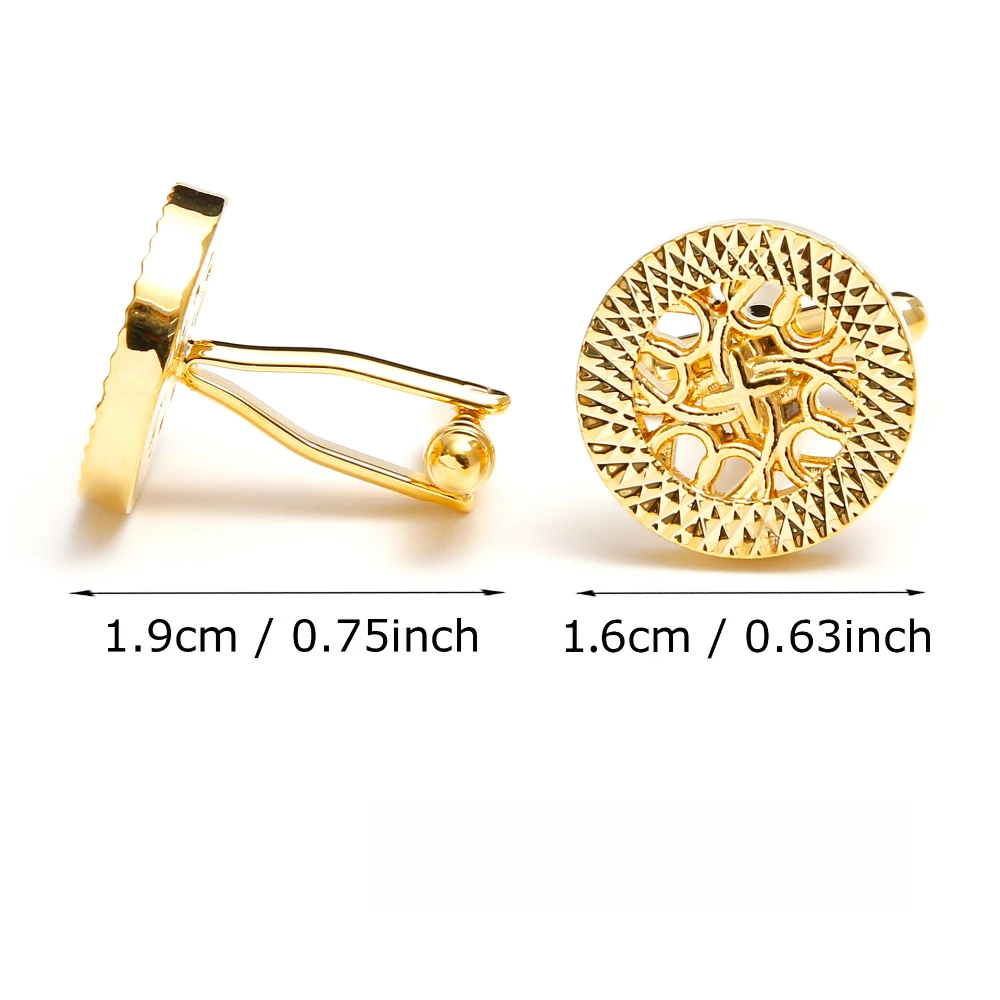 Retro Tree Of Life Hollow Relief Cufflinks Double Color Men's Shirt Cuff Buckle Business Formal Attire Gift With Accessories