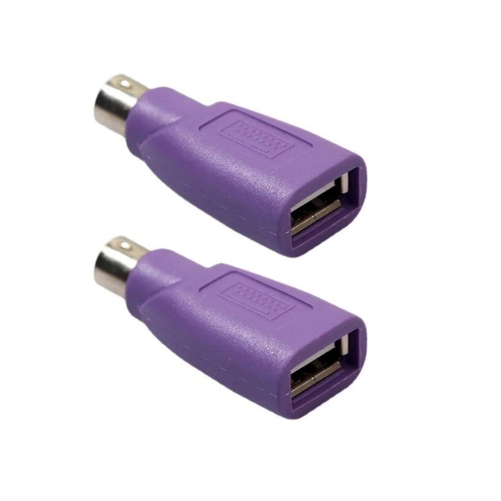 

2PCS High Quality Purple Converter Keyboard Mouse PS2 PS/2 To USB Adapter Converter For Usb Keyboard Mouse Accessories