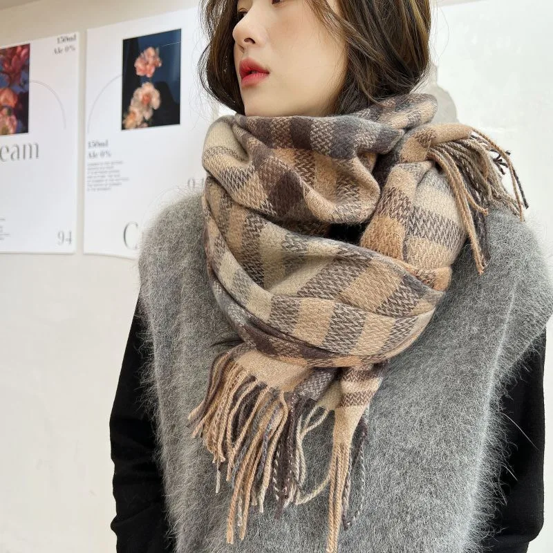 Cashmere scarf autumn and winter women's shawl with thick gift box