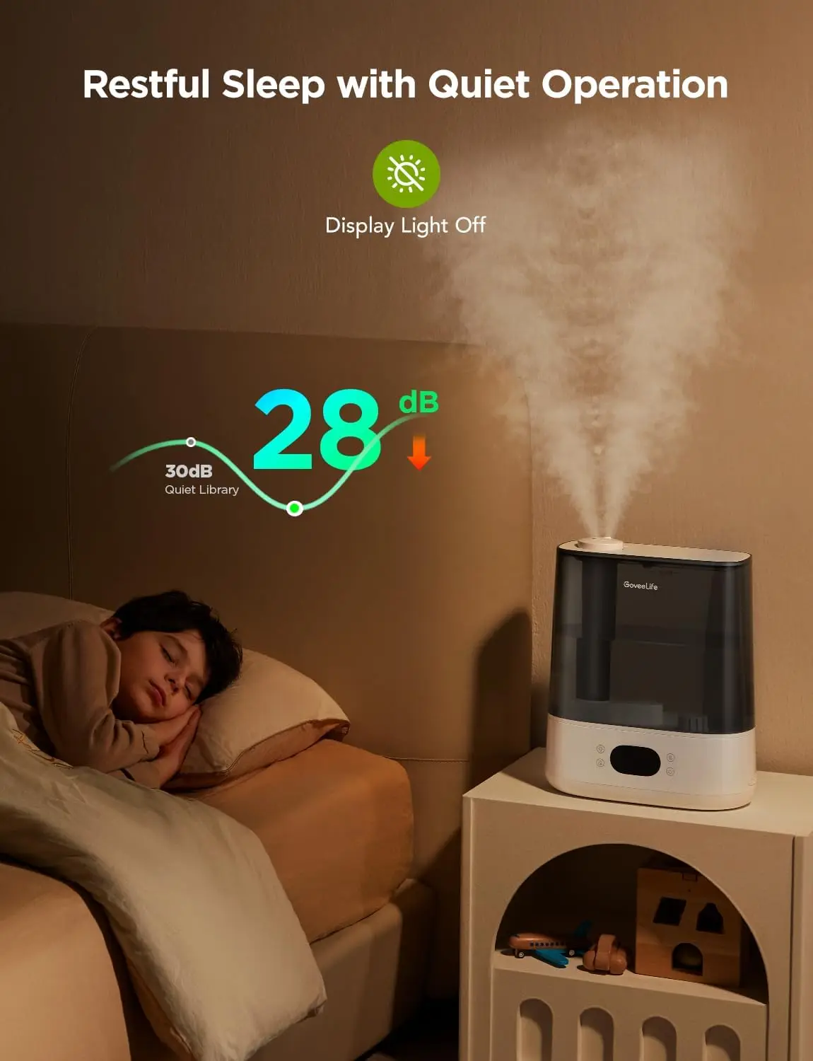 Smart Humidifiers for Bedroom, 6L Cool Mist Top Fill for Large Room, Humidity Sensor, Auto Mode