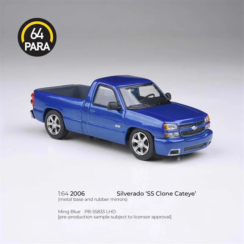 Para64 1:64 General Motors 2006 Chevrolet Silverado(SS Clone Cateye) Single Cab Diecast Collector's Vehicle Model Car