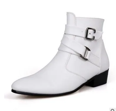 Botas de hombre, botas cortas de cuero de invierno, zapatos de estilo británico, botas de trabajo de tacón plano, botas cortas de motocicleta,
