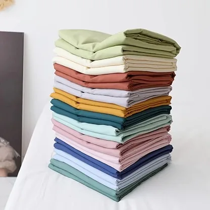 Pure Cotton Satin Pillowcase Long Staple Cotton Single Item 60 Thread Count Skin Friendly All Season  Color Duvet Cover