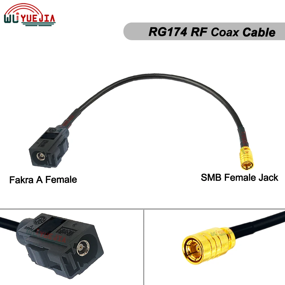 10 CM~10 Meters Fakra A/B/C/D/E/F/G/H/I/K/Z Female Jack to SMB Female Jack Straight Connector 50 Ohm RG-174 RF Coaxial Cable