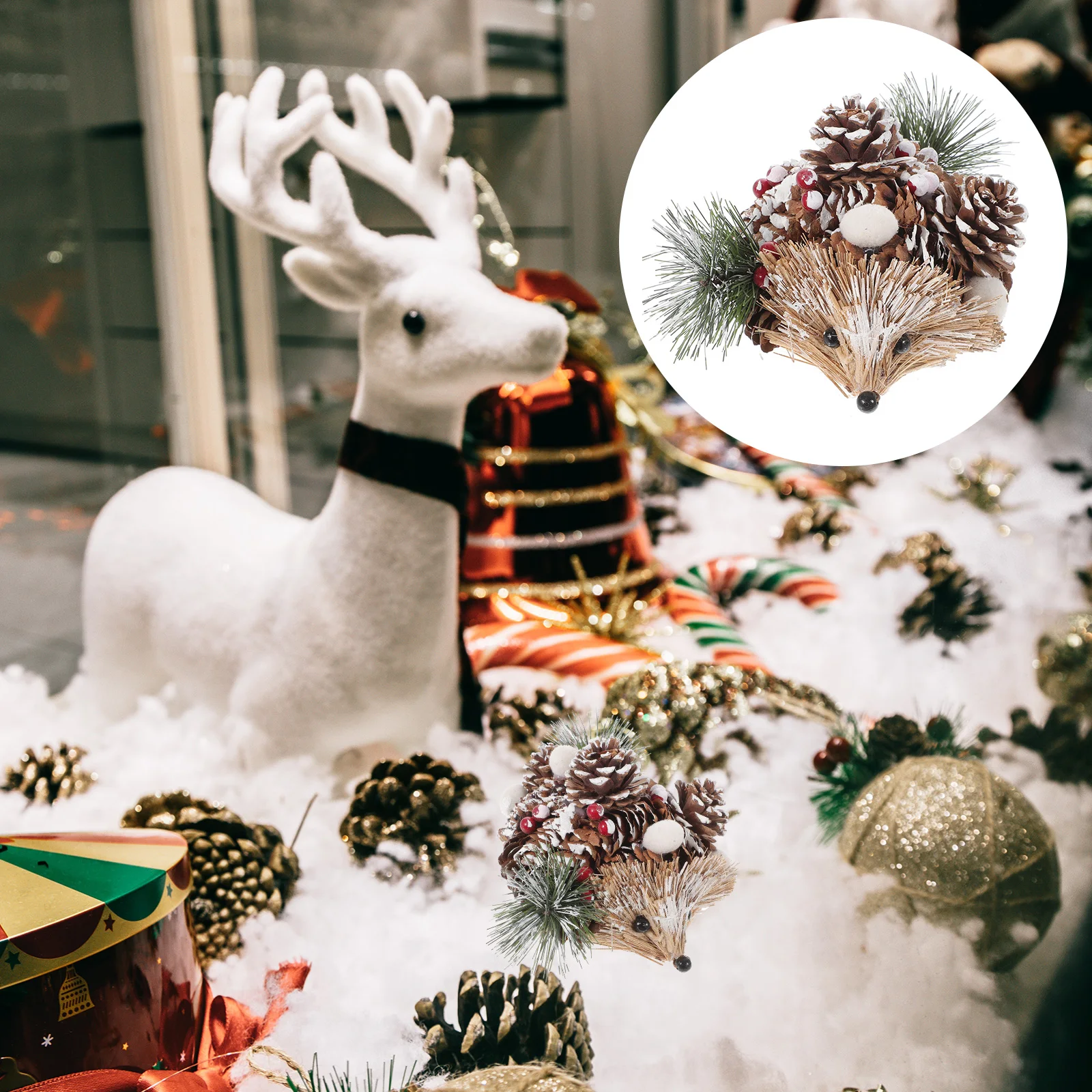Hedgehog Adornments Straw Handmade Decorations Christmas Gifts Safe Office Home Scene Layout Artware Pinon Nuts Practical