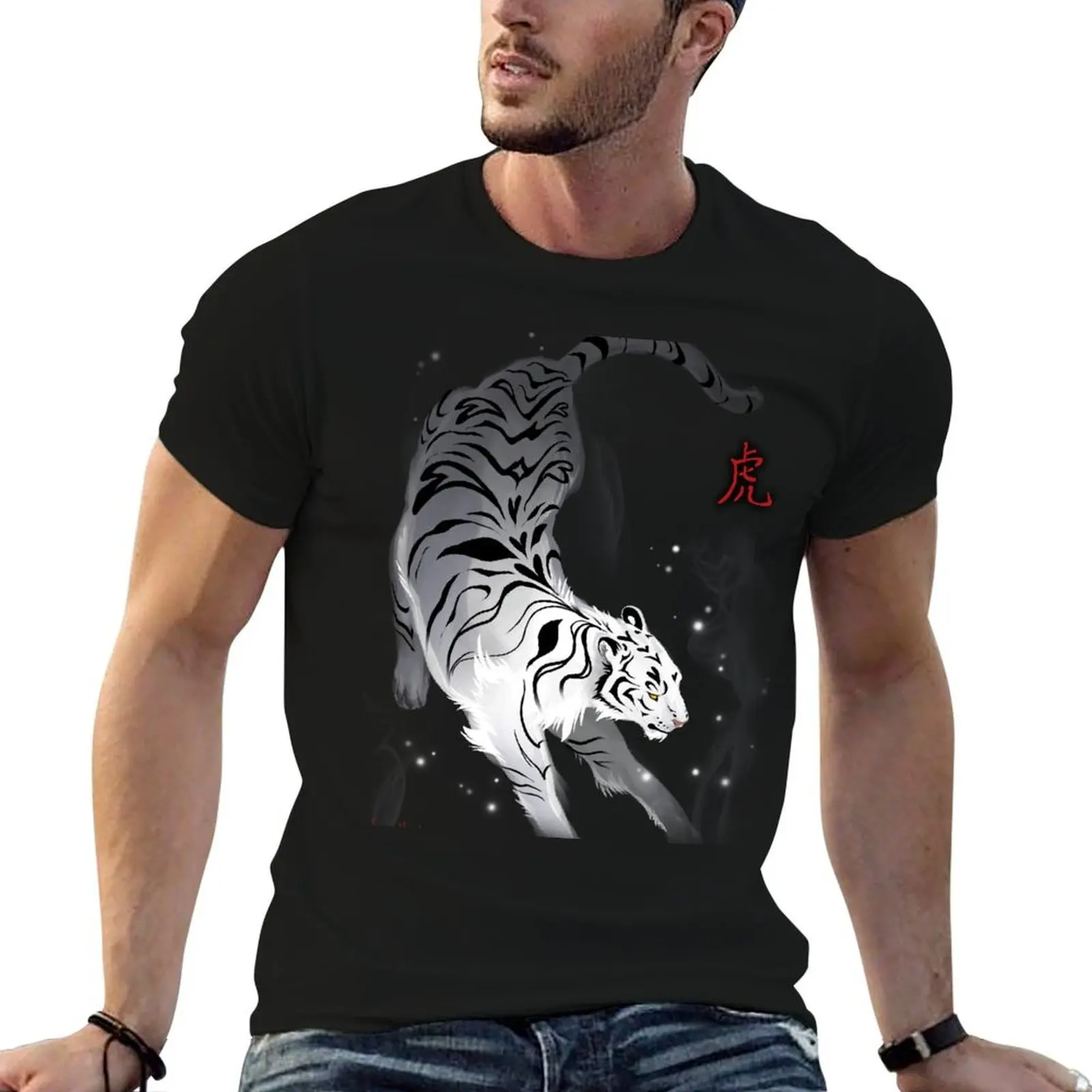 

Candle Flies Tiger T-Shirt cotton t shirts man 100% t shirts for man graphic funny T-Shirt