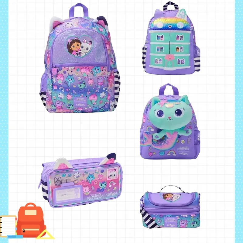 

New Original Australia Smiggle Children Schoolbag Girl Gabby Shoulder Backpack Meal Bag Modeling Bags 14 Inch New Semester Gifts