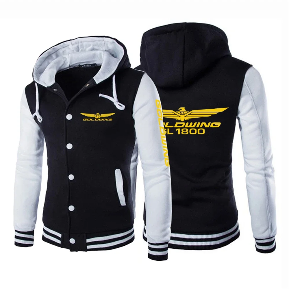 

2024 New Spring Autumn Goldwing GL1800 GL1500 Motocycles Print Hooded Hoodies Coat Men's Sports Splicing Cotton Baseball Uniform