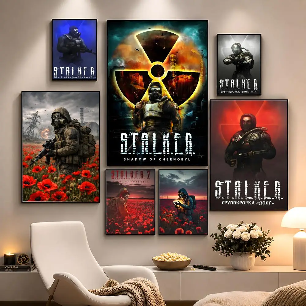 Game STALKER Survival Horror Poster Peel And Stick Wall Art PP Waterproof HD Bedroom Living Room Home Decor Gift