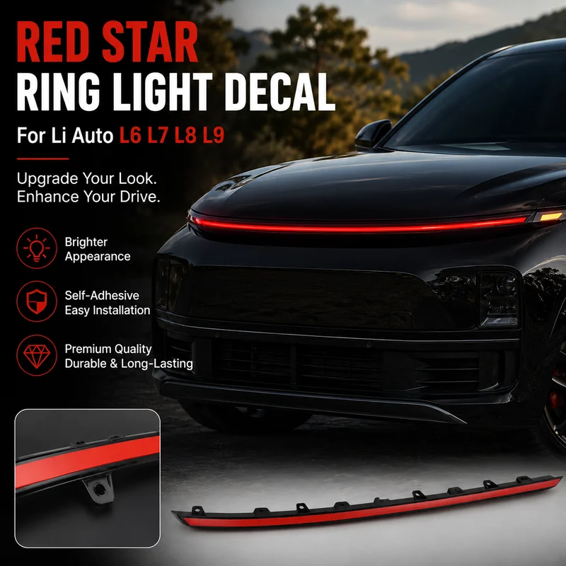 

Red Star Ring Light Decal For Li Auto L6 L7 L8 L9 Daytime Running Light Blackout Film Car Accessories, Replacement Parts