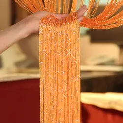 1 Piece 100X200Cm Glitter String Decorative Door Curtain Beads Room Divider Beads Tassel Polyester Fabric Window Panel 1X2M