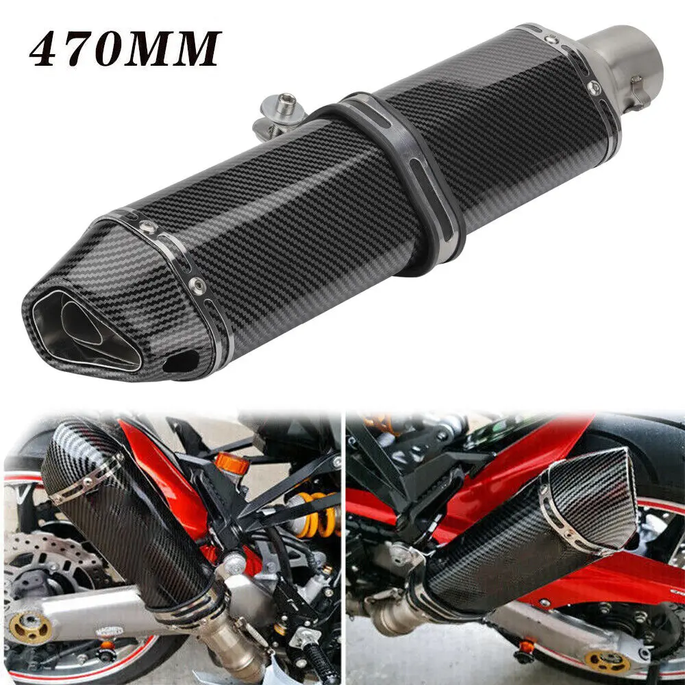 470mm exhaust motorcycl Muffler Escape Moto TubFor kawasaki NINIA 650 tmax 500 tmax 530 SUZUKI gw250 ATV Dirt Pit Bike