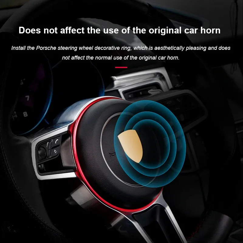 

Aluminum Alloy Car Steering Wheel Ring Decoration Trim Ring For Porsche Cayenne Panamera Macan 911