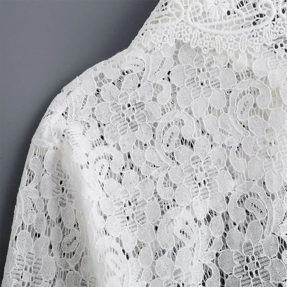 かわいいレース日焼け止めショールシフォン花柄偽襟服アクセサリー女性