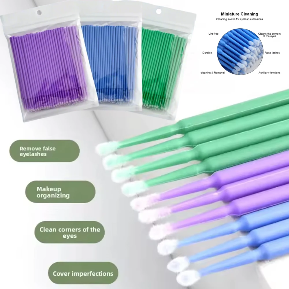 100 個歯科使い捨てマイクロアプリケーターブラシ綿棒液体アプリケーションと除去歯科用品オルソツール